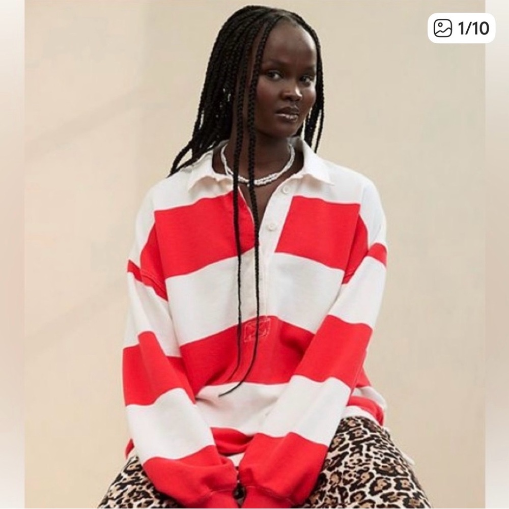 Aerie Take it Easy Popover Rugby shirt EUC